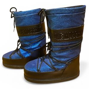 Love Moschino Blue Glitter Snow Boots 38-40